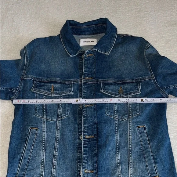 Zadig & Voltaire “Kase Heart” Denim Jacket Medium Blue Size M NWOT - Picture 4 of 14